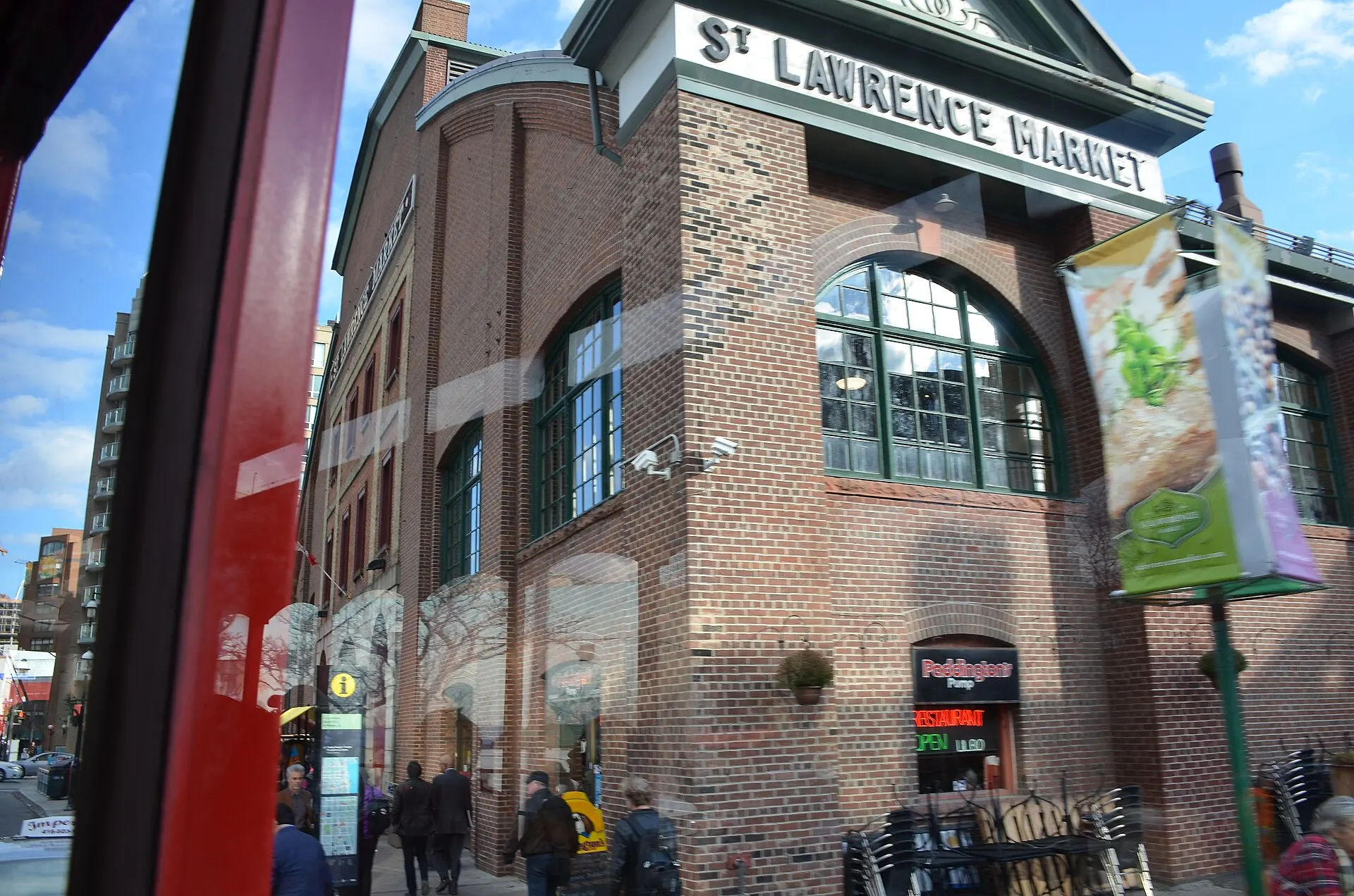 The brick facade of St. Lawrence Market South